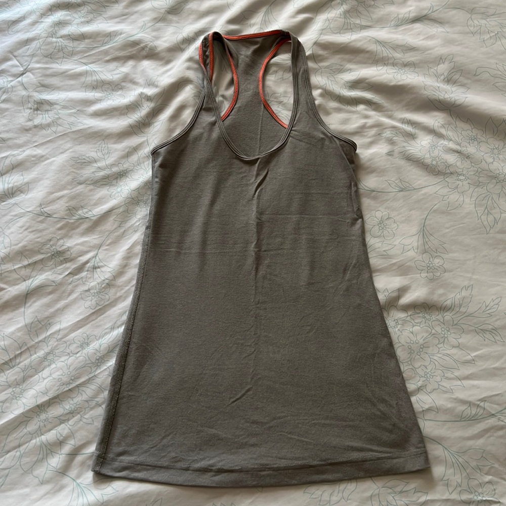 Lulu gray with orange thread racer back size 4